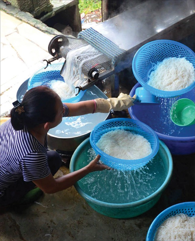 Công đoạn cuối của quy trình làm bún. Ảnh: Báo Thừa Thiên Huế.