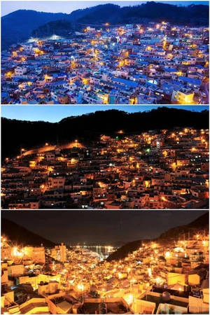 Đêm về, ngôi làng rực sáng trong những ánh đèn vàng. kham-pha-ngoi-lang-giau-nhat-busan-han-quoc-ivivu-13
