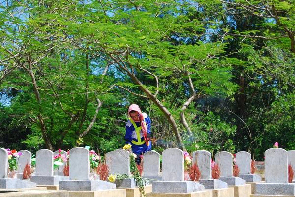 Các bạn trẻ thắp hương tưởng niệm các liệt sỹ đã nằm xuống. Ảnh: Lâm Minh Hiệp