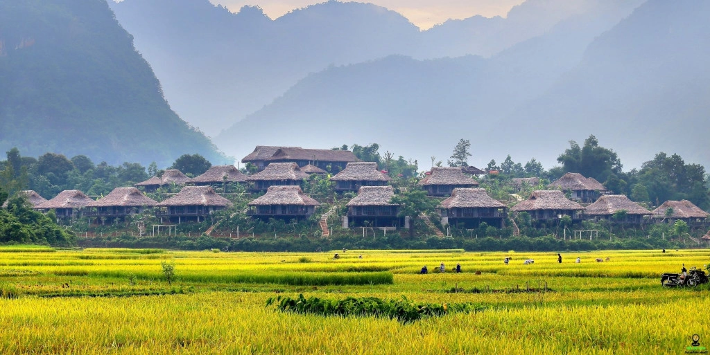 Bản Lác ở Mai Châu, một bản làng với các nhà sàn vô cùng nổi tiếng với khách du lịch