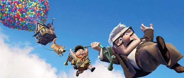 Nhân vật chính Carl Fredricksen trong phim "Vút bay" với ngôi nhà lơ lửng của mình. Nhân vật chính Carl Fredricksen trong phim "Vút bay" với ngôi nhà lơ lửng của mình.