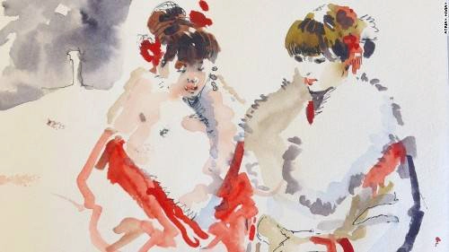 Kể về một số điểm lý tưởng để ngắm cảnh và vẽ ở Tokyo, Hogan chia sẻ: “Omotesando là một khu cao cấp ở thủ đô. Rất nhiều ảnh thời trang đường phố được chụp tại đây”. Còn Ginza là nơi có một số cửa hiệu cổ với tuổi đời nhiều thập kỷ, chúng là những tòa nhà màu trắng mang vẻ đẹp trang nhã. duong-pho-tokyo-tren-nhung-chiec-coc-giay-ivivu-7