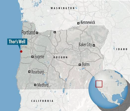Nơi này thuộc khu vực mũi Perpetua, hạt Lincoln, bang Oregon, Mỹ. Ảnh: Daily Mail. Nơi này thuộc khu vực mũi Perpetua, hạt Lincoln, bang Oregon, Mỹ. Ảnh: Daily Mail.