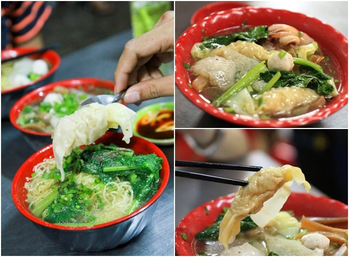 Sủi cảo Hà Tôn Quyền - quận 11 (14h - 1h30) Lại một món ăn của người Hoa chiếm trọn cảm tình của các "cú đêm", món sủi cảo nóng hổi trên đường Hà Tôn Quyền - đoạn đường nức tiếng với món ăn này. Tô sủi cảo tự chọn nhiều loại như bong bóng cá, cá viên, đậu bắp... có nước dùng vị thanh, chấm với tương đen, thêm vài lát ớt xắt cay cay đã miệng. Một tô khoảng 30.000 - 45.000 đồng, thêm vắt mì nếu bạn muốn ăn no. Sủi cảo Hà Tôn Quyền - quận 11 (14h - 1h30) Lại một món ăn của người Hoa chiếm trọn cảm tình của các "cú đêm", món sủi cảo nóng hổi trên đường Hà Tôn Quyền - đoạn đường nức tiếng với món ăn này. Tô sủi cảo tự chọn nhiều loại như bong bóng cá, cá viên, đậu bắp... có nước dùng vị thanh, chấm với tương đen, thêm vài lát ớt xắt cay cay đã miệng. Một tô khoảng 30.000 - 45.000 đồng, thêm vắt mì nếu bạn muốn ăn no.