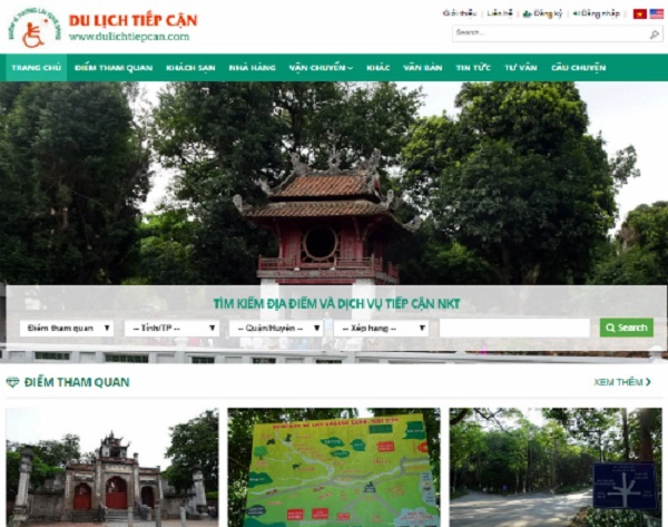 Giao diện của trang web du lịch tiếp cận dành cho người khuyết tật mới ra mắt ngày 22/11. Giao diện của trang web du lịch tiếp cận dành cho người khuyết tật mới ra mắt ngày 22/11.