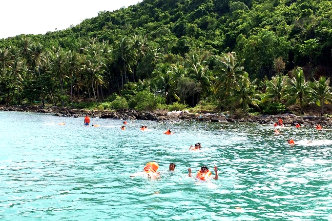 Bãi Nam là mặt tiền của đảo Nam Du, xung quanh là hàng dừa xanh mát. Tàu đến đây neo đậu lại để du khách có thể tắm mát, lặn biển ngắm san hô, vui chơi thỏa thích. Sau đó, bạn còn được thưởng thức món cháo nhum ngon lành, bổ dưỡng. Bãi Nam là mặt tiền của đảo Nam Du, xung quanh là hàng dừa xanh mát. Tàu đến đây neo đậu lại để du khách có thể tắm mát, lặn biển ngắm san hô, vui chơi thỏa thích. Sau đó, bạn còn được thưởng thức món cháo nhum ngon lành, bổ dưỡng.