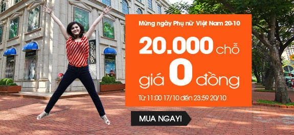 Jetstar tung  khuyến mãi nhân ngày phụ nữ Việt Nam 20/10.