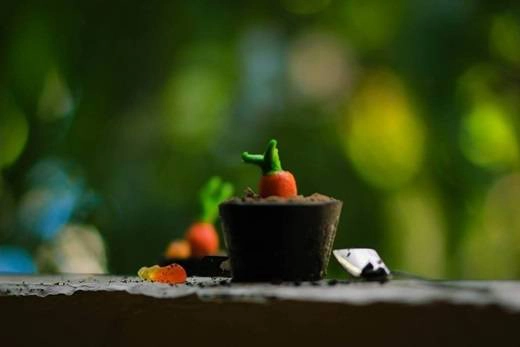 Bánh “ăn luôn chậu” không chỉ vui mắt mà còn mang đến niềm vui ăn uống bất ngờ cho những bạn trẻ Sài Gòn. Phần chậu được làm từ sô cô la khá giòn mà lại không quá ngọt, đăng đắng đúng chất sô cô la Bỉ, bên trong là phần “đất” là bánh oreo xay nhuyễn và thu hút sự chú ý là củ cà rốt làm bằng kẹo sữa mềm cực đáng yêu. (Ảnh: Internet) Bánh “ăn luôn chậu” không chỉ vui mắt mà còn mang đến niềm vui ăn uống bất ngờ cho những bạn trẻ Sài Gòn. Phần chậu được làm từ sô cô la khá giòn mà lại không quá ngọt, đăng đắng đúng chất sô cô la Bỉ, bên trong là phần “đất” là bánh oreo xay nhuyễn và thu hút sự chú ý là củ cà rốt làm bằng kẹo sữa mềm cực đáng yêu. (Ảnh: Internet)