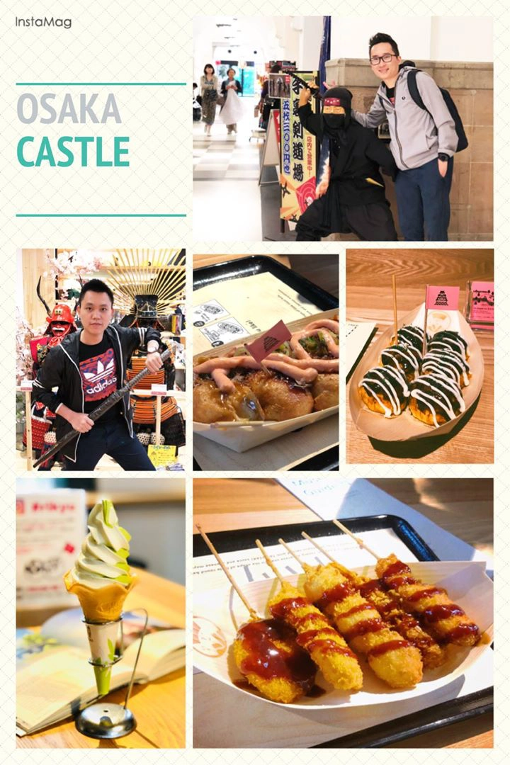 Ăn Takoyaki bên trong Osaka Castle. Ăn Takoyaki bên trong Osaka Castle.