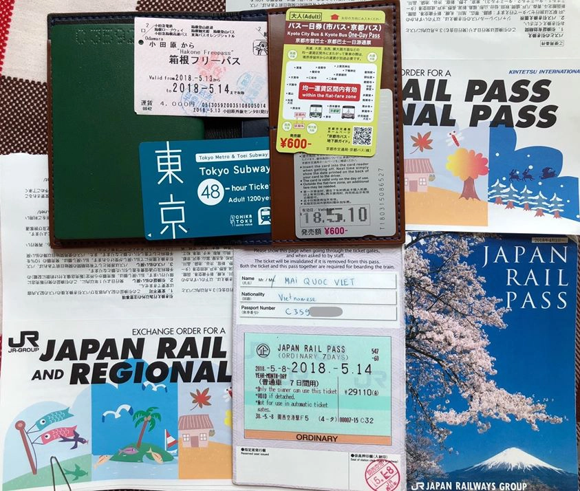 Các loại thẻ JR pass, Kyoto city bus, Tokyo Subway ticket, Hakone freepass Các loại thẻ JR pass, Kyoto city bus, Tokyo Subway ticket, Hakone freepass