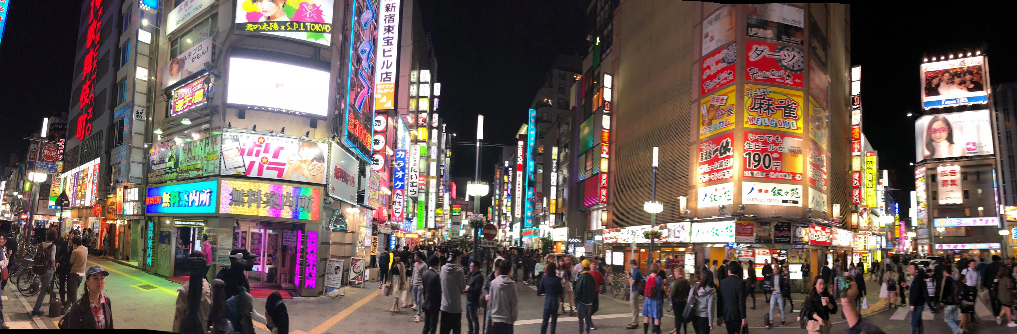 Một dãy phố đi bộ ở Shinjuku. Một dãy phố đi bộ ở Shinjuku.