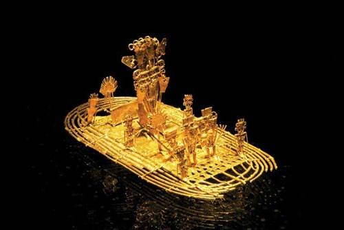 Chiếc bè hiến tế ở bảo tàng vàng