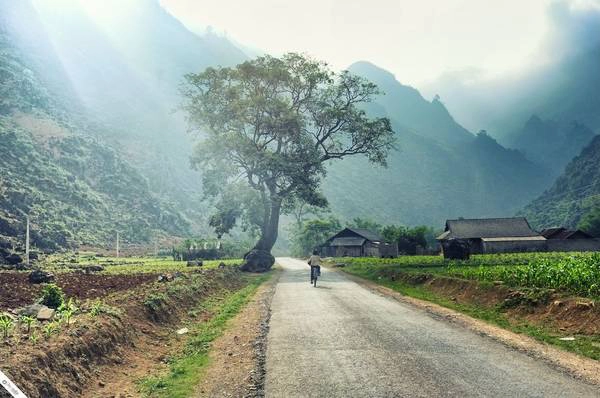 Đường đi lên Đồng Văn. Ảnh: Tung Hoang Đường đi lên Đồng Văn. Ảnh: Tung Hoang