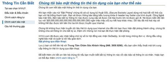 Chính sách bảo mật tại iVIVU.com