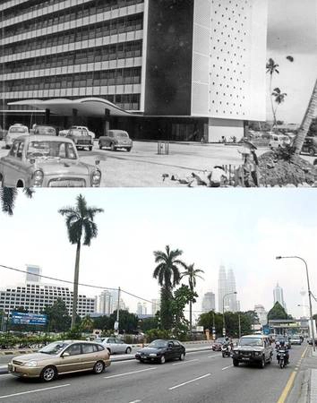 Jalan Henry Gurney (ảnh trên) nay là Jalan Sultan Yahya Petra (ảnh dưới), Kuala Lumpur. Jalan Henry Gurney (ảnh trên) nay là Jalan Sultan Yahya Petra (ảnh dưới), Kuala Lumpur.
