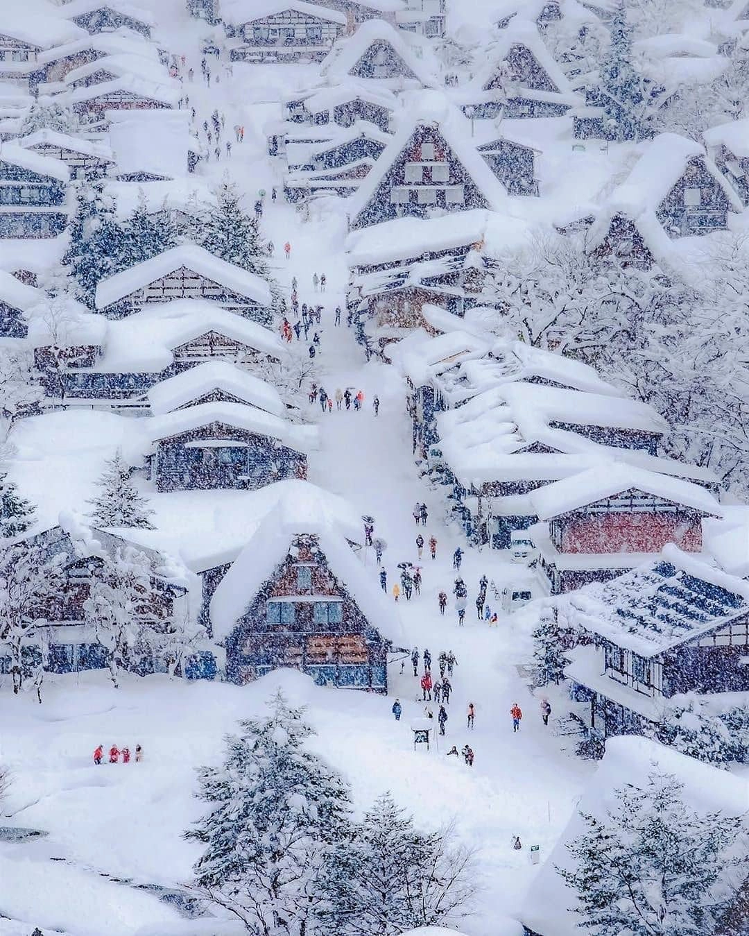 Mùa đông tuyết rơi ở Shirakawa