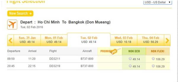 Hãng Nokair hiện có bán vé máy bay giá rẻ cho chặng TP.Hồ Chí Minh - Bangkok dịp Tết. Hãng Nokair hiện có bán vé máy bay giá rẻ cho chặng TP.Hồ Chí Minh - Bangkok dịp Tết.