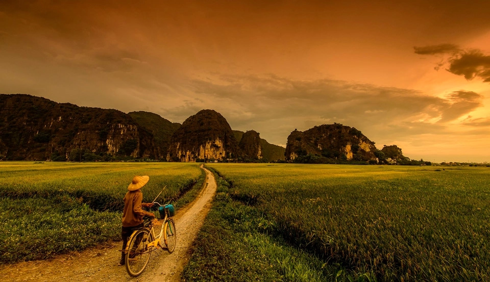 Hoàng hôn bình yên, êm đềm và mộng mơ trên cánh đồng lúa Tam Cốc. Ảnh: Le Hong Ha. Hoàng hôn bình yên, êm đềm và mộng mơ trên cánh đồng lúa Tam Cốc. Ảnh: Le Hong Ha.