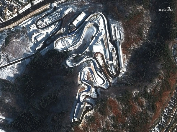Công viên Phoenix Snow Park, nơi diễn ra môn trượt tuyết tự do. Ảnh: DigitalGlobe Công viên Phoenix Snow Park, nơi diễn ra môn trượt tuyết tự do. Ảnh: DigitalGlobe