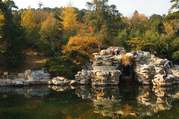 Vào khoảng tháng 9, cả công viên Xianshan chuyển từ màu vàng thành màu đỏ rực. Ảnh: Wikimedia Commons Công viên Xianshan rộng 400 mẫu, nằm ở phía tây bắc của Bắc Kinh, thu hút rất đông du khách vào mùa thu nhờ cảnh đẹp được ví như "rừng lửa".  Du khách đến đây có thể tản bộ dọc những con đường mòn phủ đầy lá khô hoặc ngồi ngắm cảnh trên một căn đình nhỏ nằm trên núi cao. Hệ thống cáp treo hiện đại sẽ đưa du khách lên cao, chiêm ngưỡng trọn vẹn khung cảnh mùa thu trong công viên.