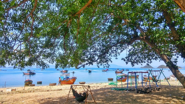 Khung cảnh quá đỗi bình dị và thơ mộng của vùng biển Điệp Sơn, khiến bất cứ du khách nào “trót dại” đến đây đều muốn ở lại lâu hơn, hoặc ít nhất 1 lần quay lại. Dưới gốc cây to, ngồi thưởng thức ly chè đậu xanh giải nhiệt hay đơn giản chỉ là nằm trên chiếc võng đu đưa, phóng tầm mắt ra ngoài khơi xa đủ để ta cảm thấy tâm hồn nhẹ nhàng hơn, cuộc sống ý nghĩa hơn biết chừng nào. Khung cảnh quá đỗi bình dị và thơ mộng của vùng biển Điệp Sơn, khiến bất cứ du khách nào “trót dại” đến đây đều muốn ở lại lâu hơn, hoặc ít nhất 1 lần quay lại. Dưới gốc cây to, ngồi thưởng thức ly chè đậu xanh giải nhiệt hay đơn giản chỉ là nằm trên chiếc võng đu đưa, phóng tầm mắt ra ngoài khơi xa đủ để ta cảm thấy tâm hồn nhẹ nhàng hơn, cuộc sống ý nghĩa hơn biết chừng nào.