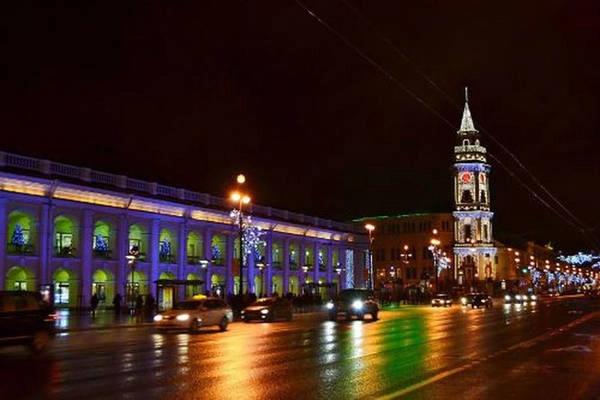 Đường Nevsky Prospekt, St. Petersburg, Nga được hình thành bởi Peter Đại đế.