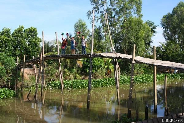 Trên đường vào Xẻo Quýt chúng ta dễ bắt gặp những hình ảnh đặc trưng Nam Bộ như cầu ván, bến nước, đường làng thơ mộng