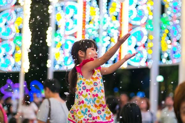 Khung cảnh tuyết rơi giữa ánh sáng muôn màu hay những ngôi làng kiểu Âu, chợ phiên Giáng sinh của Christmas Wonderland khiến mọi người đều thích thú.