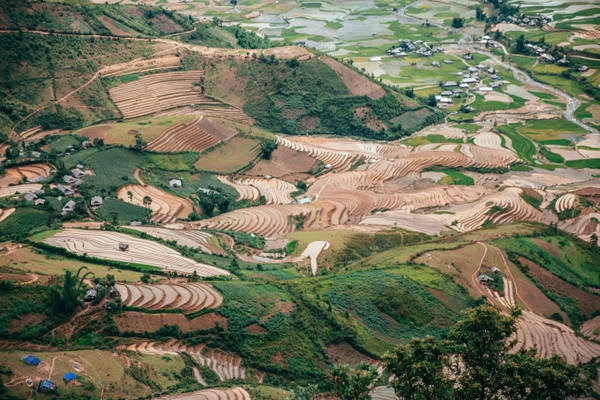 Ruộng bậc thang mùa nước đổ.