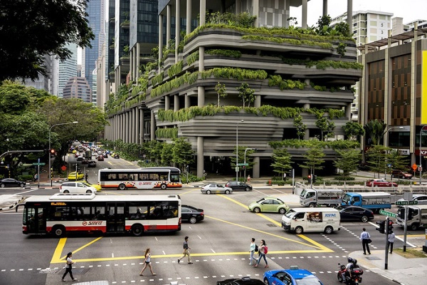 Khu vườn ấn tượng ở khách sạn ParkRoyal - Ảnh: Suzanne Lee