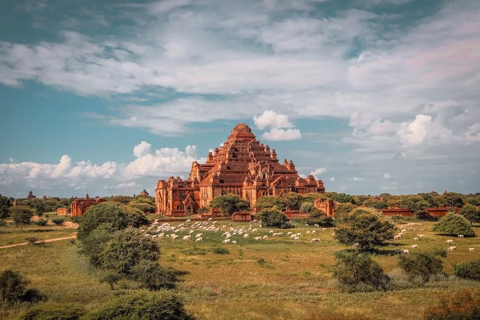 Dhammayangyi: Nằm giữa quần thể Bagan cổ nổi tiếng, ngôi đền Dhammayangyi được làm từ gạch nung có hình dáng như kim tự tháp khổng lồ. Người dân nơi đây nói rằng ở Bagan, muốn thấy sự duyên dáng hãy đến đền Ananda, muốn thấy sự cao cả đến đền Thatbyinniu, còn nếu muốn thấy sự hoành tráng thì ghé đền Dhammayangyi. Ngôi đền nổi bật với những tượng Phật dát vàng hoặc sơn màu ở các cửa chính và trên bờ tường của hành lang.