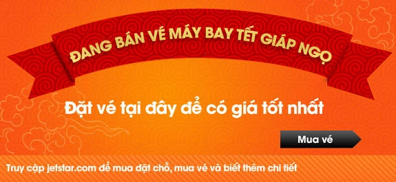 Jetstar bán vé máy bay Tết Giáp Ngọ 2014