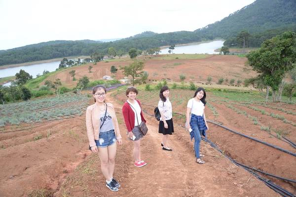 Nhiều bạn trẻ khi biết thông tin đã tìm đến tham quan khu vườn hoa ấn tượng này. Ảnh: Nam Hoàng