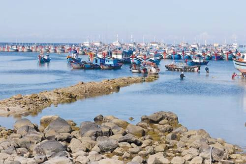 Ghe thuyền tụ về Lạch Dù ngày biển động Ghe thuyền tụ về Lạch Dù ngày biển động