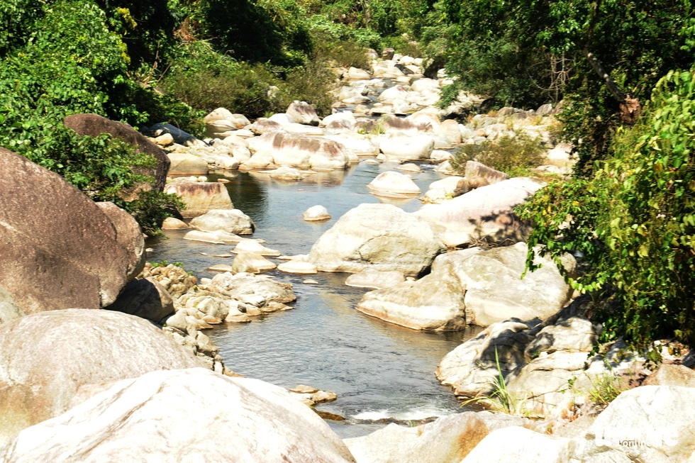 Những bãi đá, cây rừng xen kẽ với dòng suối - Ảnh: LÊ TRUNG