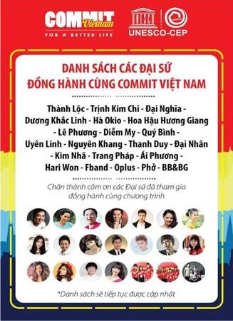 Danh sách các đại sứ tham gia chương trình.