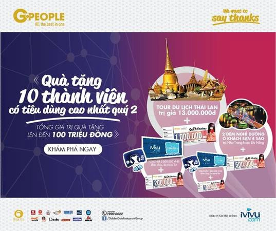 iVIVU.com là nhà tài trợ chính của chương trình Tri ân khách hàng của Golden Gate