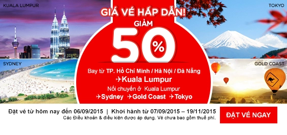Giảm 50% các chuyến bay đến Kuala Lumpur