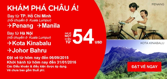 Đến Indonesia, Philippines, chỉ với 54 USD/chiều