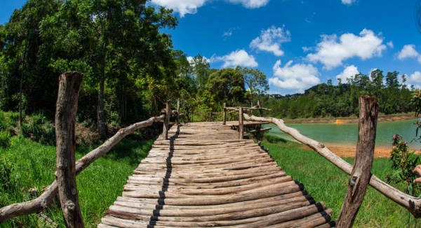 Cây cầu gỗ dẫn ra bờ hồ là một trong những góc chụp ảnh tuyệt đẹp tại Edensee. Ảnh: @nguyễn thị thắm Cây cầu gỗ dẫn ra bờ hồ là một trong những góc chụp ảnh tuyệt đẹp tại Edensee. Ảnh: @nguyễn thị thắm