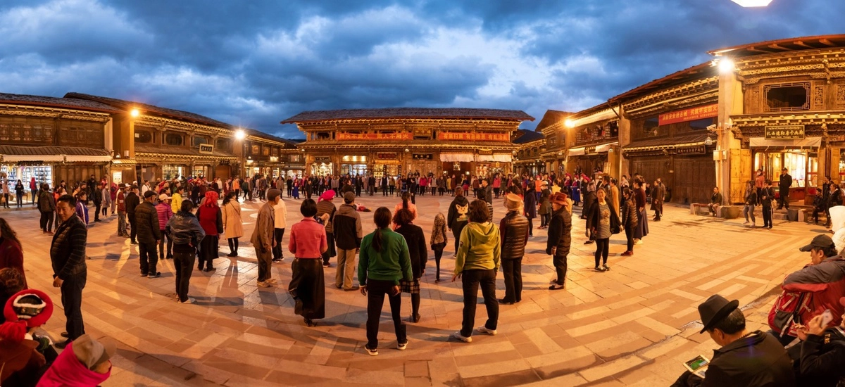   Người dân Shangri-la thích ca hát nhảy múa tập thể. Đây là một trong những nét văn hóa đặc sắc níu chân du khách thập phương.  Tour du lịch Shangri-la thường đi kết hợp cùng tuyến Lệ Giang, đưa du khách thưởng ngoạn toàn cảnh vùng Vân Nam, Trung Quốc. Du khách cần có hướng dẫn viên hỗ trợ ngôn ngữ do đây là vùng sinh sống của người dân tộc Nạp Tây, Tạng, Moshua. Chi phí tour trọn gói 6 ngày từ 17 - 20 triệu đồng cho một người. 