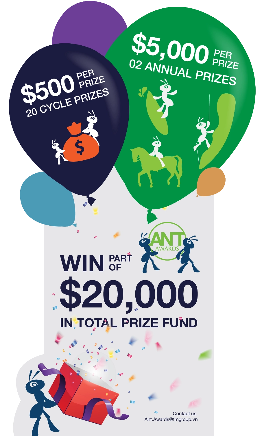 Tổng giá trị của giải thưởng Ant Awards lên đến gần 20.000 USD Tổng giá trị của giải thưởng Ant Awards lên đến gần 20.000 USD