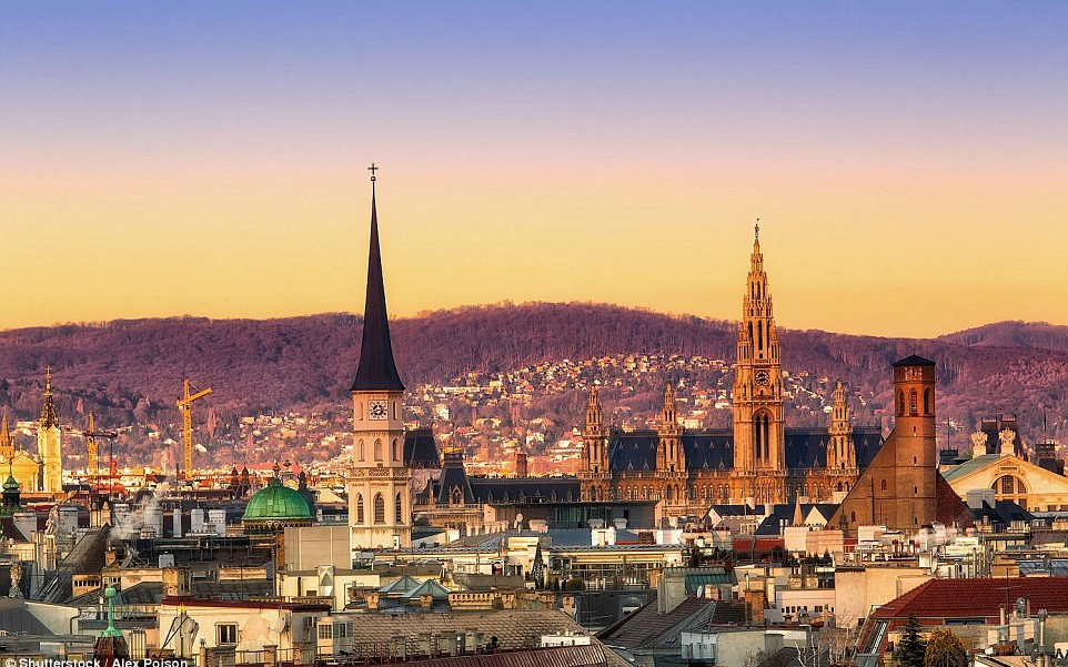 Với dân số 1,8 triệu người, Vienna đứng đầu cuộc khảo sát trong năm thứ chín liên tiếp - Ảnh: Daily Mail Với dân số 1,8 triệu người, Vienna đứng đầu cuộc khảo sát trong năm thứ chín liên tiếp - Ảnh: Daily Mail