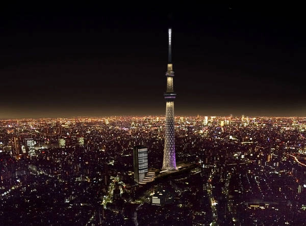 Tokyo Skytree về đêm 