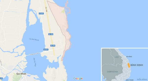 Vị trí của Nhơn Lý (màu đỏ) trên bản đồ, Vị trí của Nhơn Lý (màu đỏ) trên bản đồ,