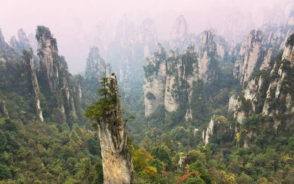 Những ngọn núi cao và nhọn như những cột đá này là một trong những cảnh quan thiên nhiên nổi tiếng của Trung Quốc. Những ngọn núi cao và nhọn như những cột đá này là một trong những cảnh quan thiên nhiên nổi tiếng của Trung Quốc.