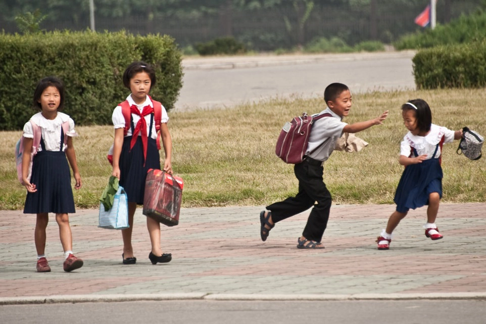 Học sinh Triều Tiên. Ảnh: VOV