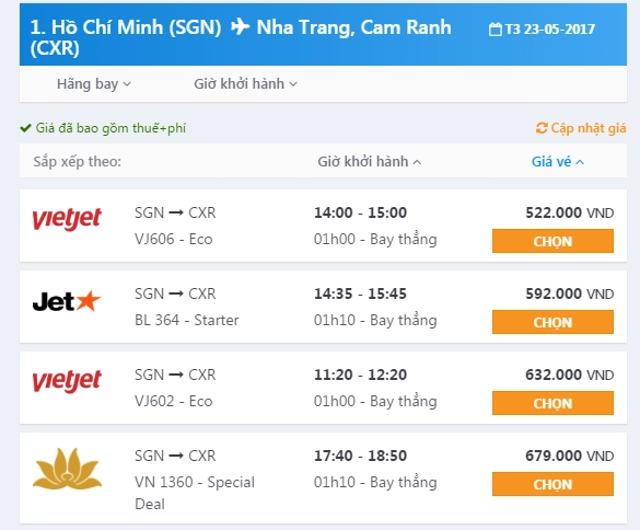 Chặng TP. HCM – Nha Trang. Chặng TP. HCM – Nha Trang.