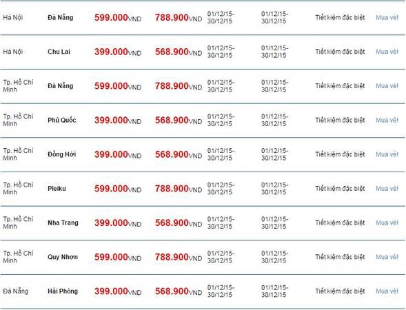 Các chuyến bay nội địa giá từ 399.000 VND Các chuyến bay nội địa giá từ 399.000 VND