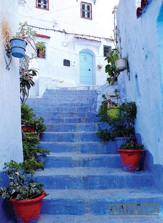 Những bậc thang đẹp hút hồn tại Chefchaouen.